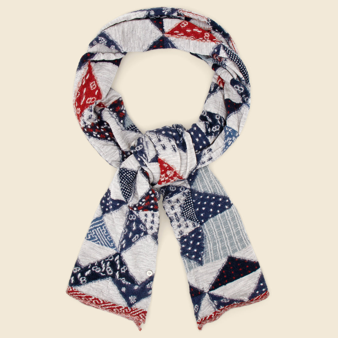 Kapital Compressed Wool Patchwork Quilt Scarf - Trico