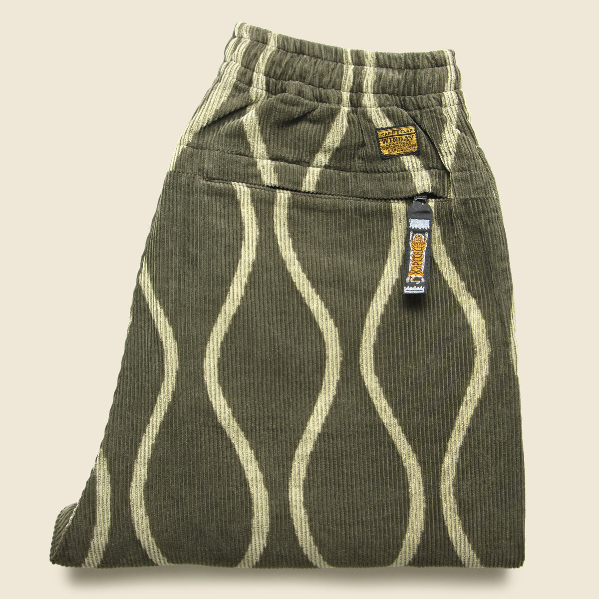 Corduroy DRUNK STRIPE EASY Pants - Khaki