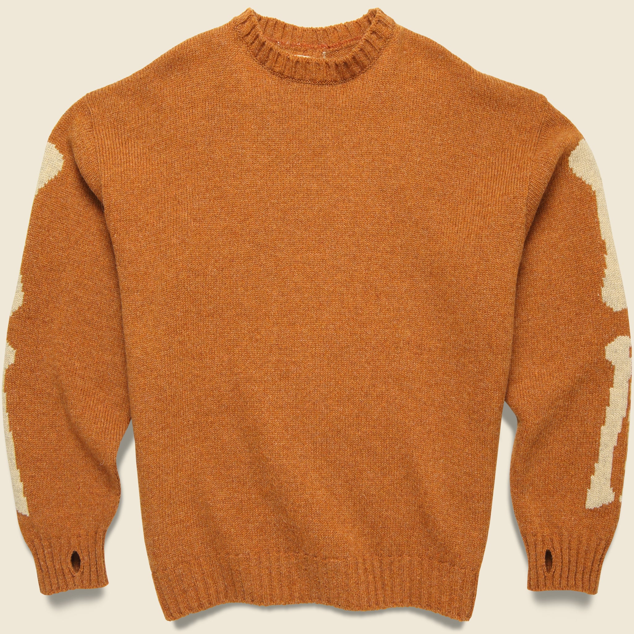 5G Wool BONE Crew Sweater - Orange - Kapital - STAG Provisions - Tops - Fleece / Sweatshirt