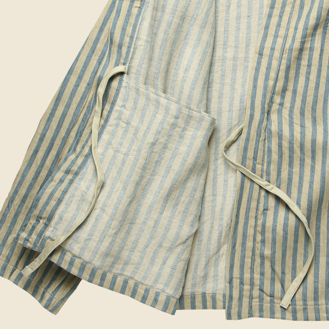 Linen Blues Hickoree Kakashi Shirt - Beige - Kapital - STAG Provisions - W - Tops - Kimono