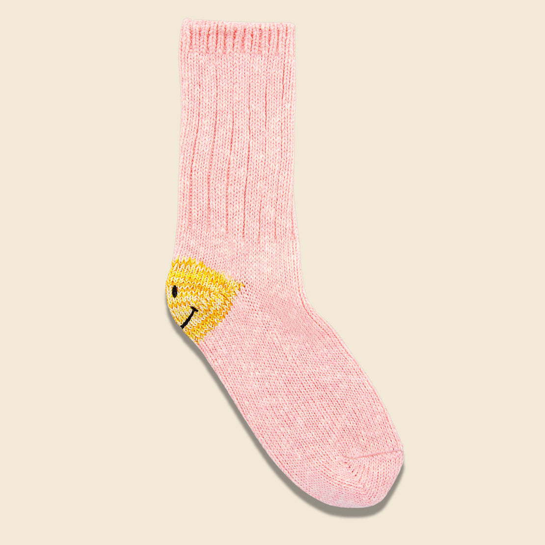 Kapital 56 Yarns Rib Heel Smile Socks - Pink