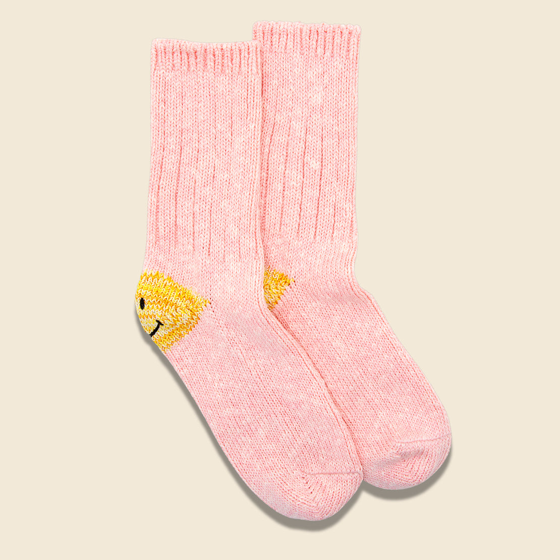 56 Yarns Rib Heel Smile Socks - Pink - Kapital - STAG Provisions - W - Accessories - Socks