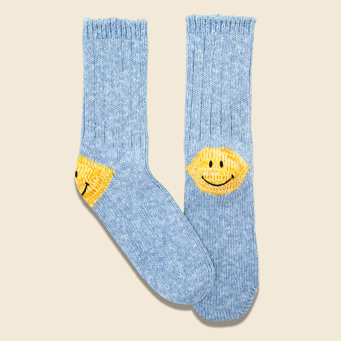 56 Yarns Rib Heel Smile Socks - Sax - Kapital - STAG Provisions - W - Accessories - Socks