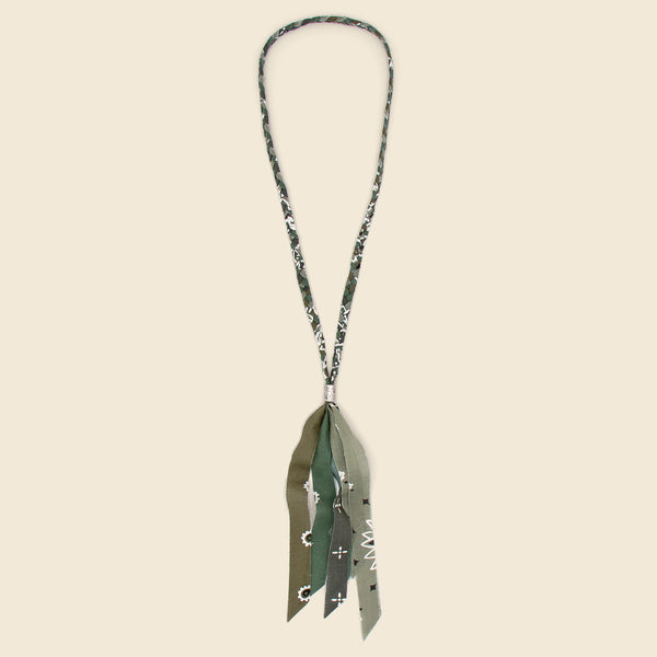 Bandana Fringe Necklace - Khaki