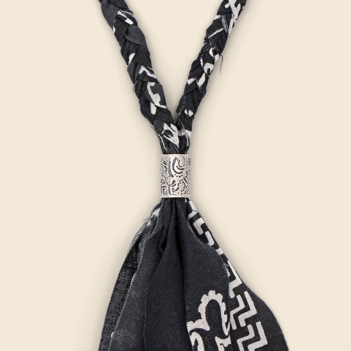 Bandana Fringe Necklace - Black