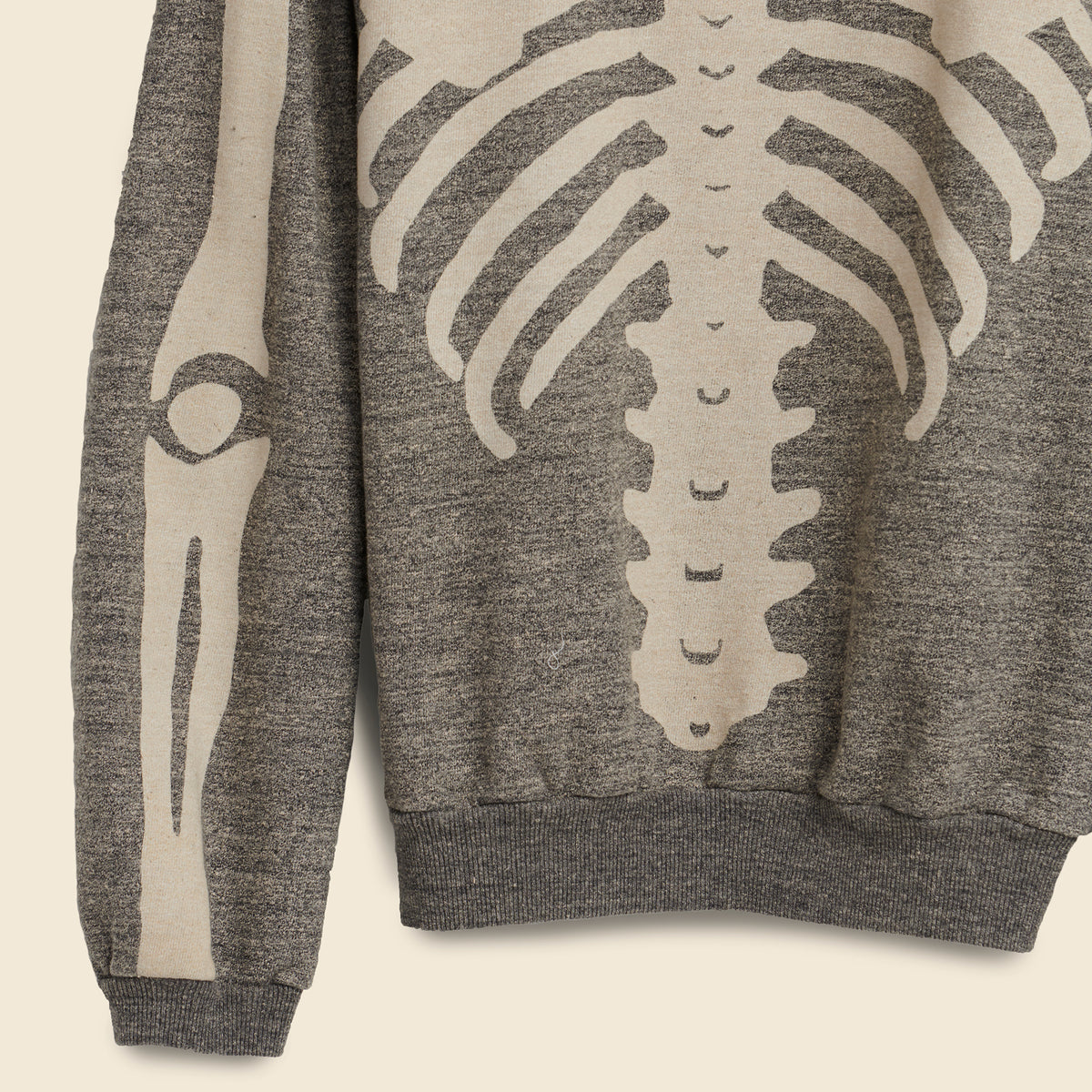 Grandrelle Fleece Knit BIG Crew Bone Sweatshirt - Charcoal