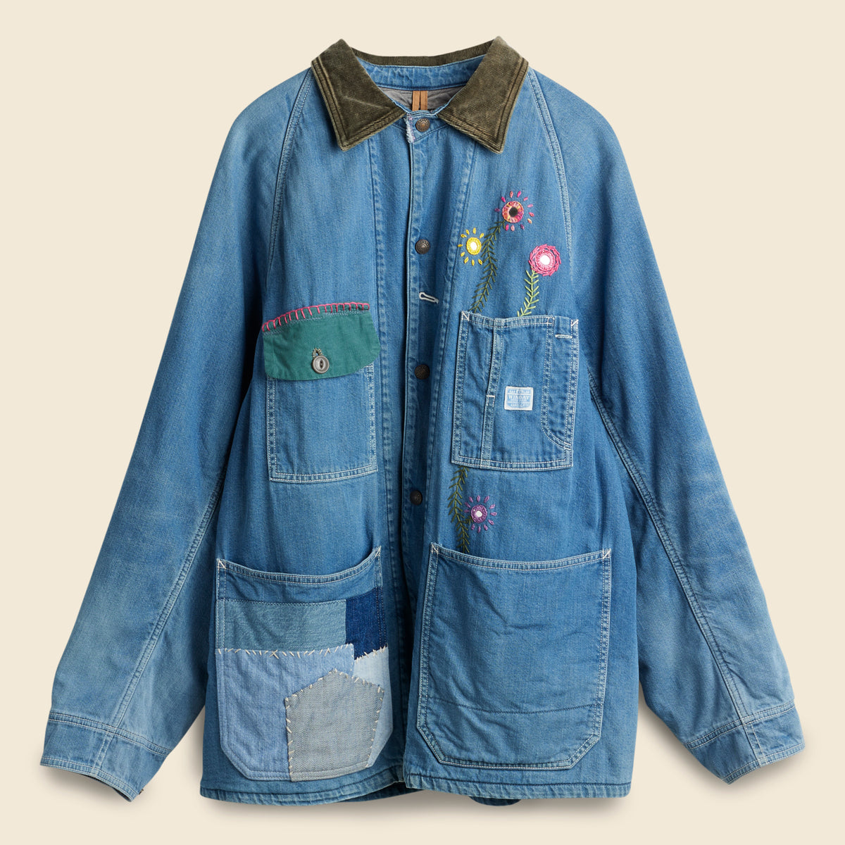 66 Hippie Remake Denim Lined Cactus Coverall - Indigo