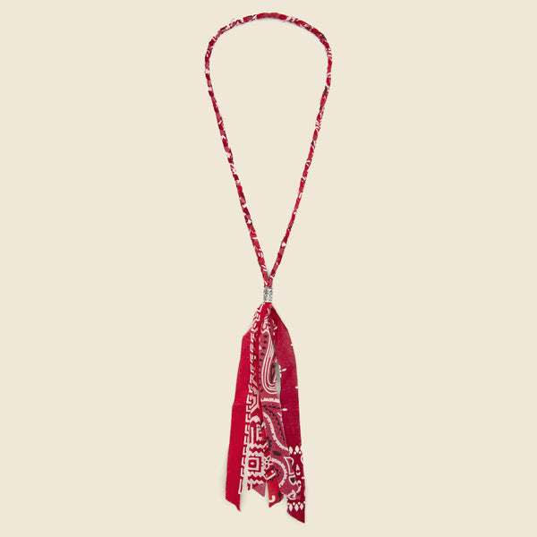 Bandana Fringe Necklace - Red