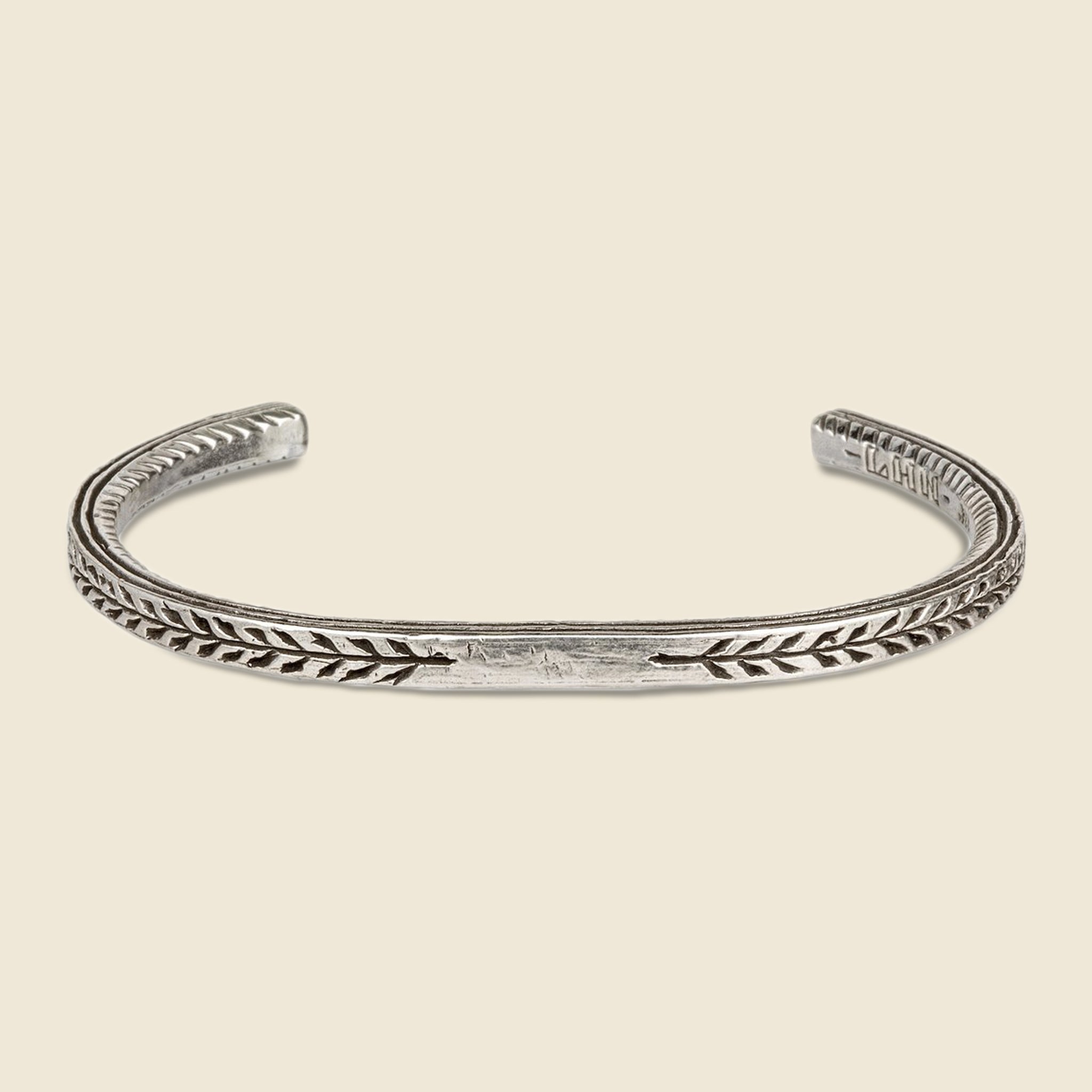 Pantheon Leaf Stamp Cuff - Sterling Silver - LHN Jewelry - STAG Provisions - Accessories - Cuffs
