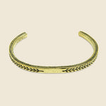 Pantheon Leaf Stamp Cuff - Brass - LHN Jewelry - STAG Provisions - Accessories - Cuffs