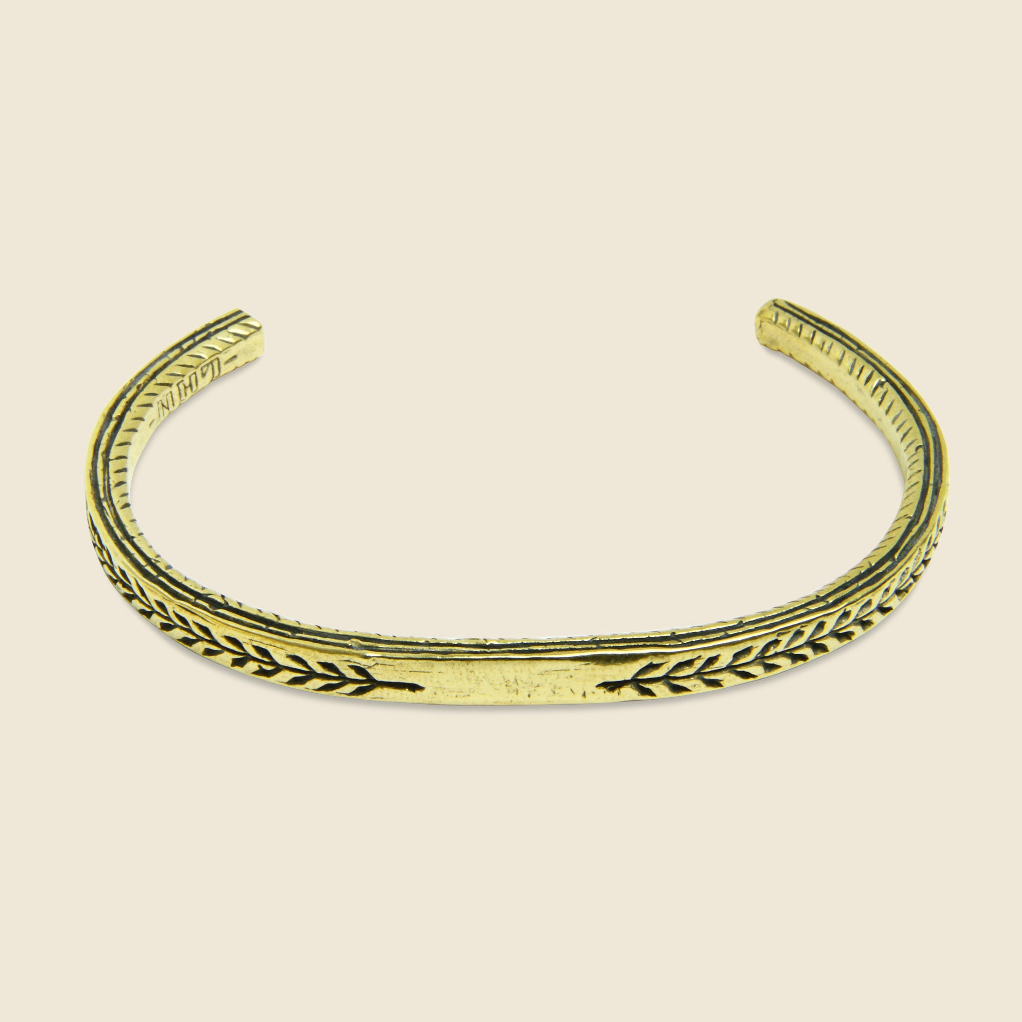 Pantheon Leaf Stamp Cuff - Brass - LHN Jewelry - STAG Provisions - Accessories - Cuffs