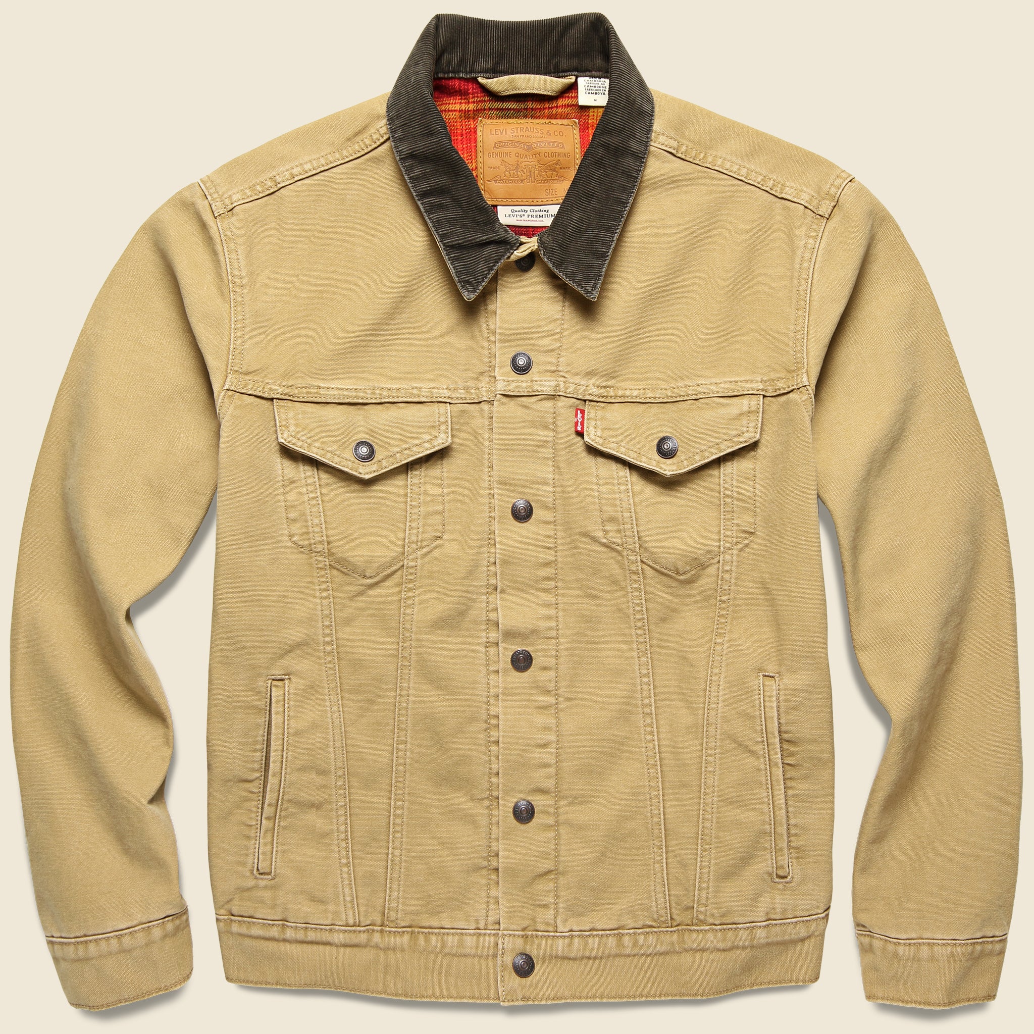 Lined Trucker Jacket - Dijon Canvas - Levis Premium - STAG Provisions - Outerwear - Coat / Jacket