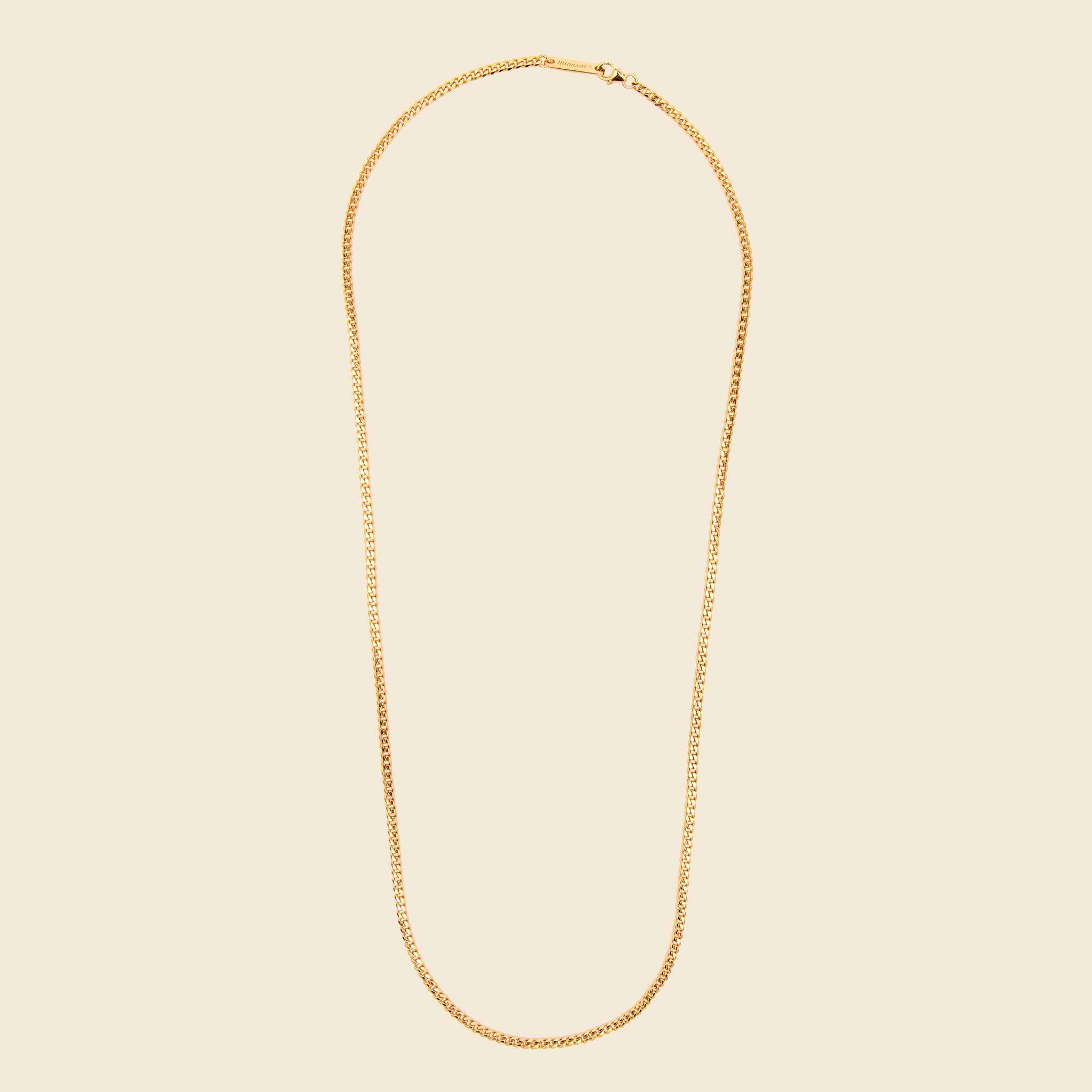3mm Cuban Chain Necklace - Gold Vermeil
