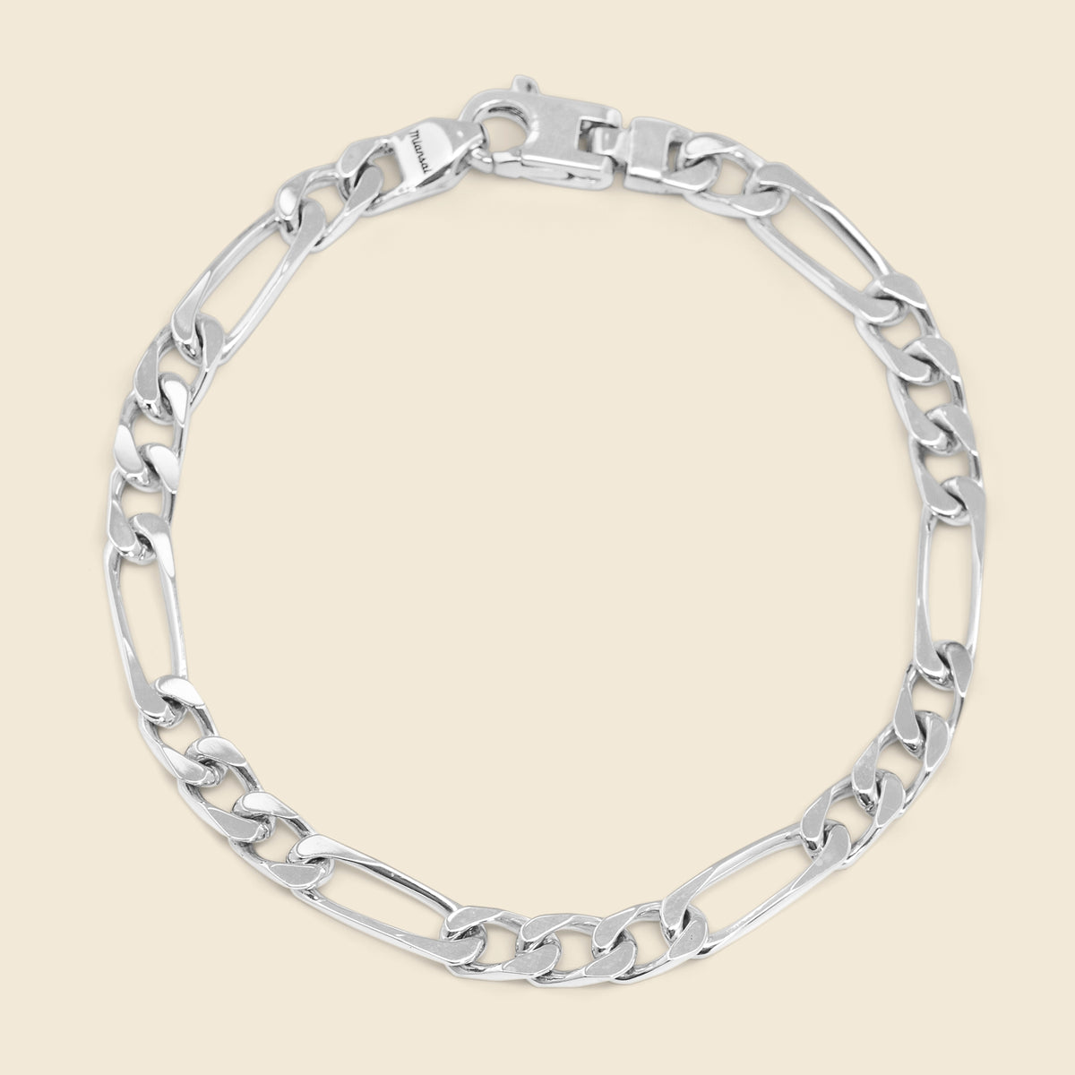 5mm Figaro Chain Bracelet - Sterling Silver