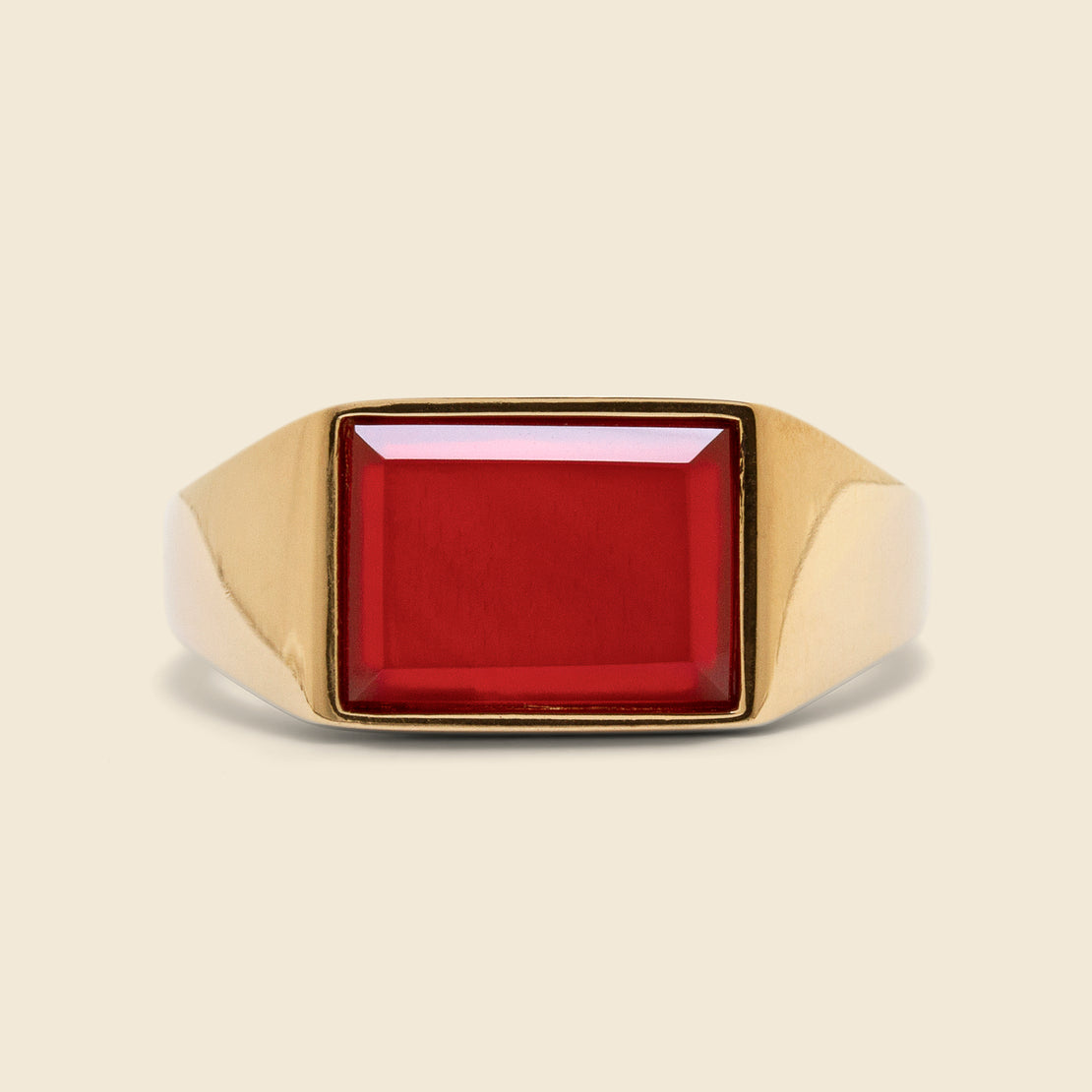 Lennox Agate Ring - Red/Gold Vermeil - Miansai - STAG Provisions - Accessories - Rings