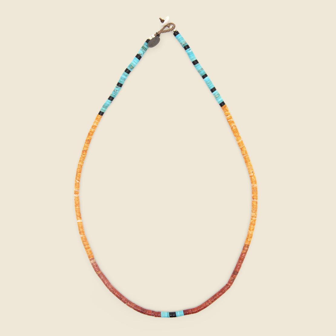 Mikia Heishi Beads Necklace - Spiny Oyster/Coral/Turquoise