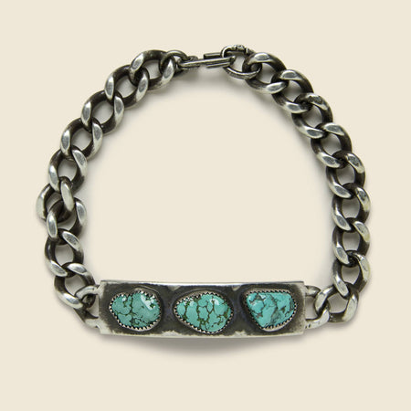 Turquoise Fort Russel Three Stone Bracelet - Sterling Silver - MANO - STAG Provisions - Accessories - Cuffs
