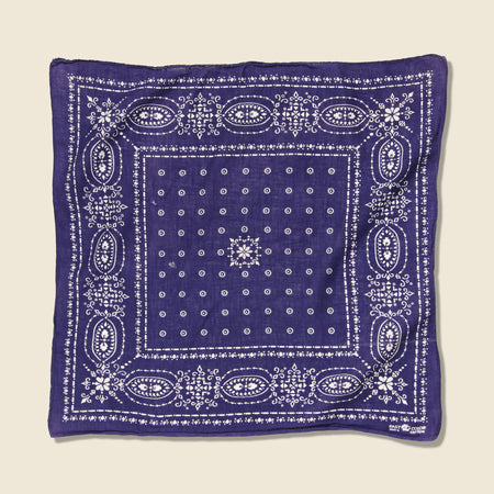 Fast Color Bandana - Indigo & White Paisley