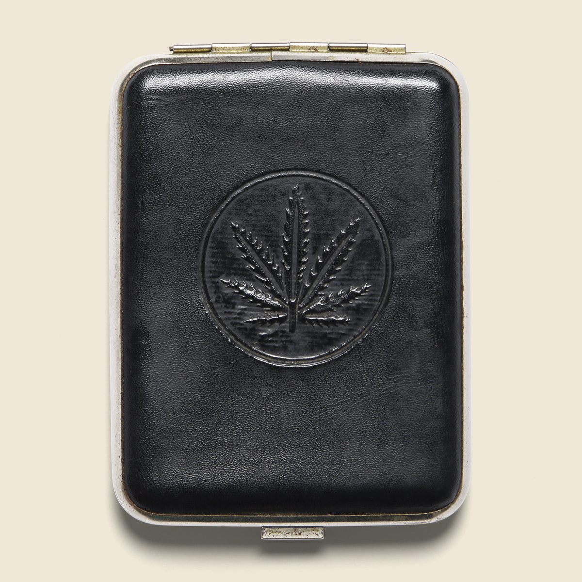 pot cigarette holder Black Leather Pot Leaf Joint Case