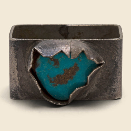 Turquoise Belt/Bandana Slide - Silver