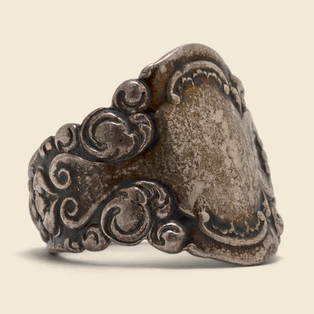 Ornate Spoon Ring - Silver