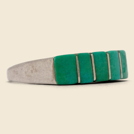 Zuni Geometric Five Stone Ring - Silver
