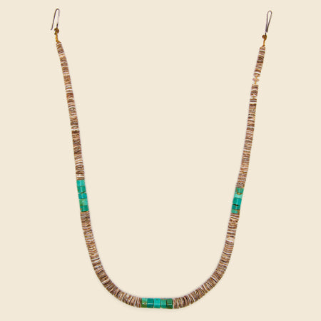 Heishe Necklace - Turquoise & Pin Shell