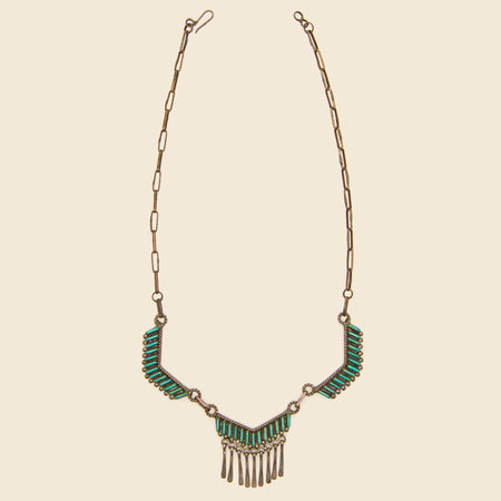 Pieced Necklace - Silver & Turquoise