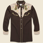 H Bar C Western Shirt with Boot Motif - Brown - Vintage - STAG Provisions - One & Done - Apparel