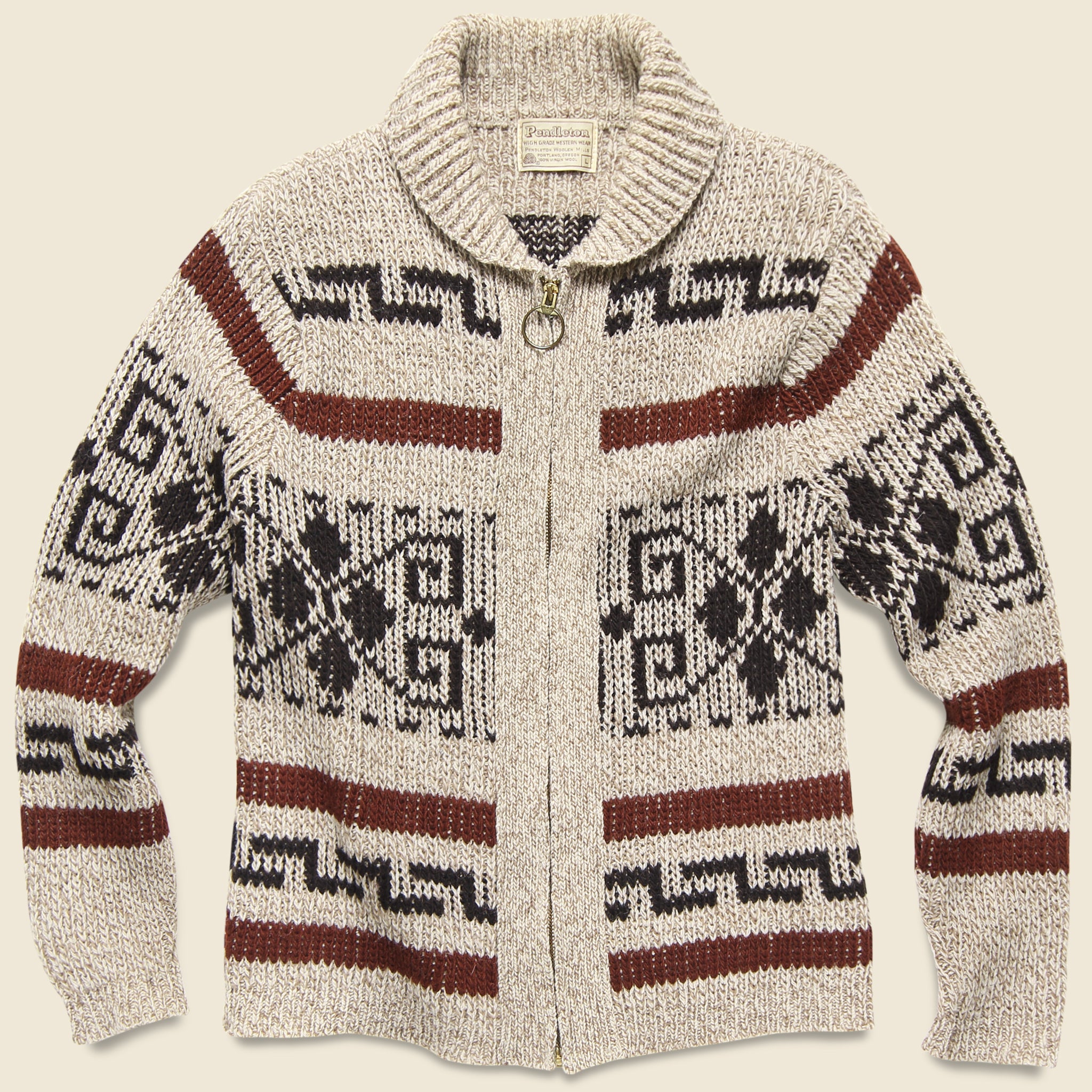 Pendleton Zip Up Sweater - Cream - Vintage - STAG Provisions - One & Done - Apparel
