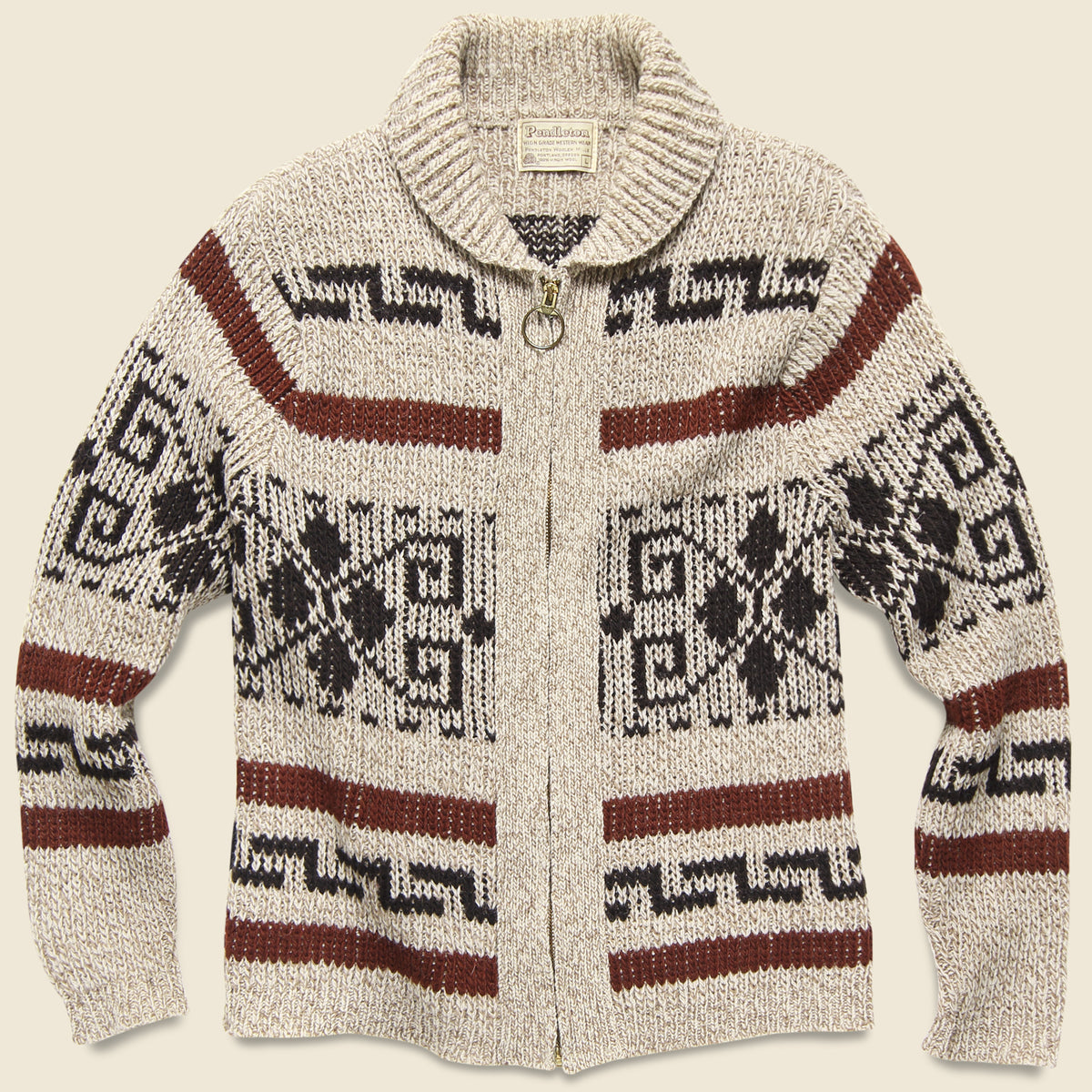 Pendleton Zip Up Sweater - Cream