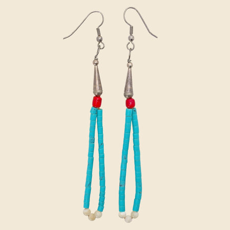 Tear Drop Turquoise Earrings - Silver
