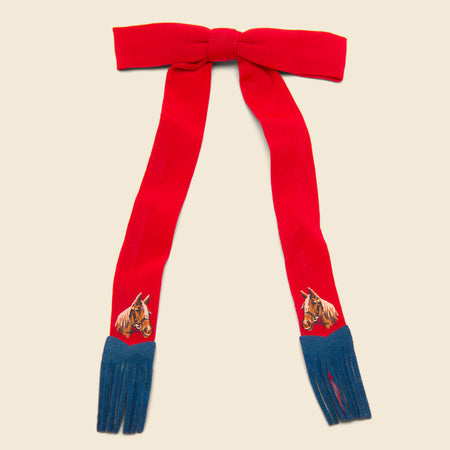 Clip-On Western Bowtie - Red