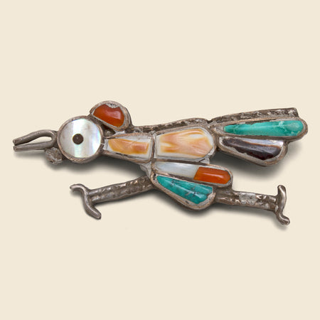 Multi-Stone Roadrunner Pin