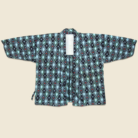 Kasuri Ikat Japanese Kendo Jacket - Indigo/Turquoisel
