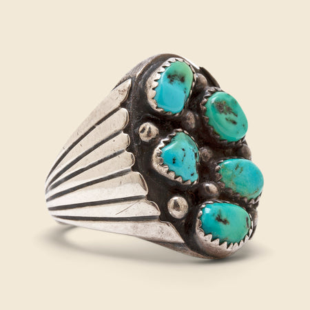5 Stone Turquoise & Silver Ring