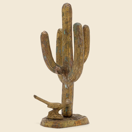 Brass Cactus & Roadrunner