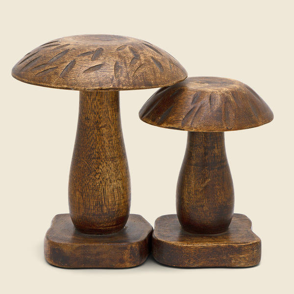 1970s Pair of Wooden Mushrooms