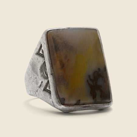 Agate Stamped Ring