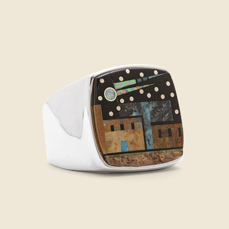 Navajo Made Pueblo Comet Ring