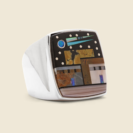 Navajo Made Village Comet Ring