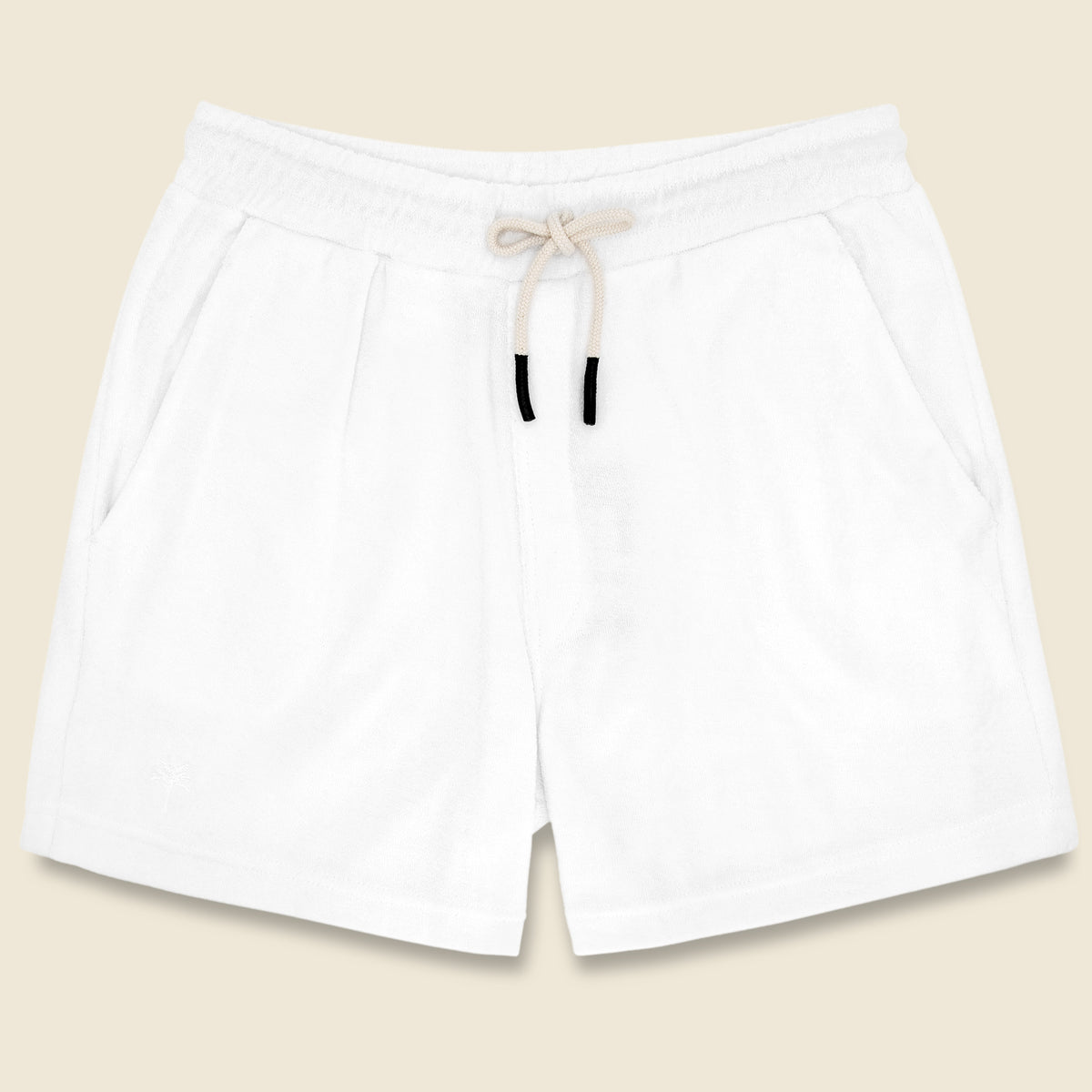 Solid Terry Shorts - White