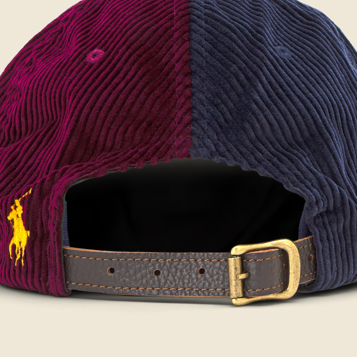 Colorblock Corduroy Polo Cap - Navy/Ruby/Green