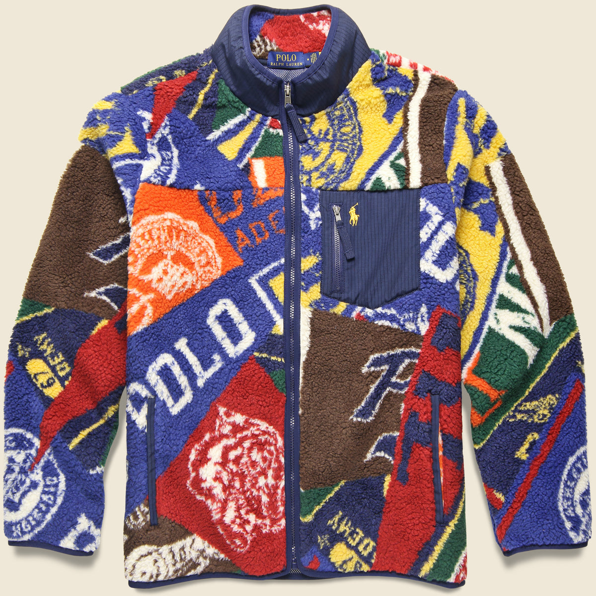 Prep Rally Fleece Jacket - Navy Multi