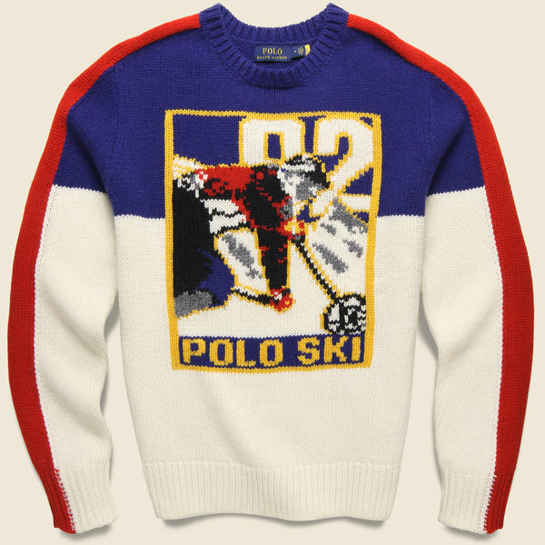 Polo Ski Crewneck Sweater - Cream Multi