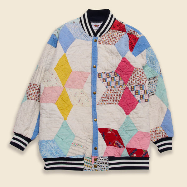 PATCHWORK QUILTED BOMBER JACKET