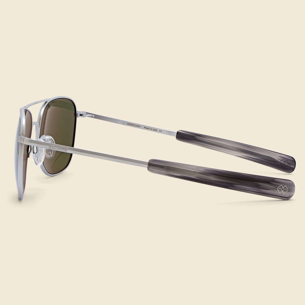 RANDOLPH ENGINEERING USA AVIATOR MATTE CHROME SUNGLASSES 140mm Randolph Aviator Matte Chrome AF085 Sunglasses - US main image 3