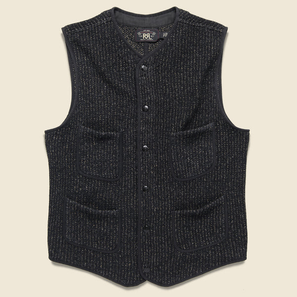 Browns Beach Snap Front Vest Black Indigo STAG Provisions