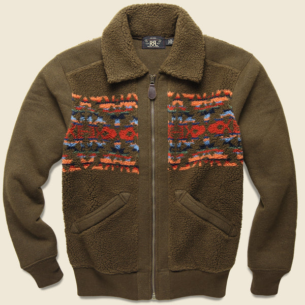 Brown/Multi Jacket Fleece - Printed