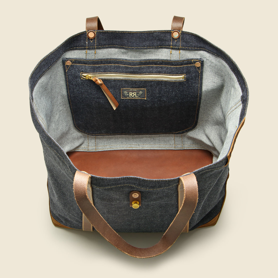 Howard Tote Bag - Denim/Leather - RRL - STAG Provisions - Accessories - Bags / Luggage